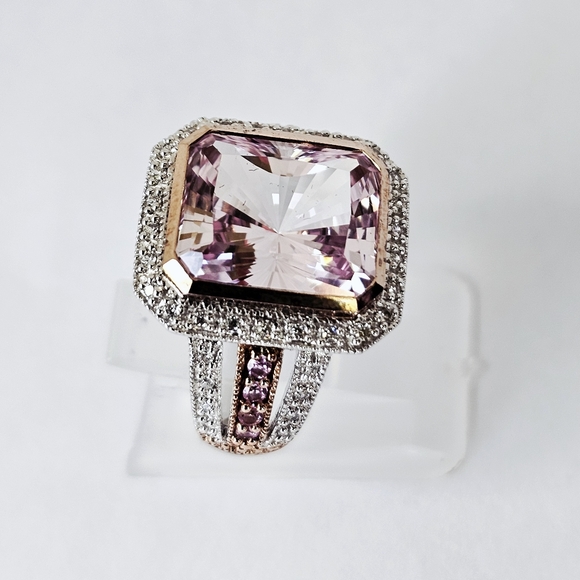 Gorgeous Victoria Wieck Fancy Cut Pink Sapphire [LC] Sterling Silver Size 8! - Picture 9 of 12